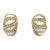 Italian Diamond Carved Mother of Pearl 18 Karat Yellow Gold Shrimp Earrings