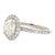 1.01 Carat Oval Diamond Halo 14 Karat White Gold Modern Engagment Ring