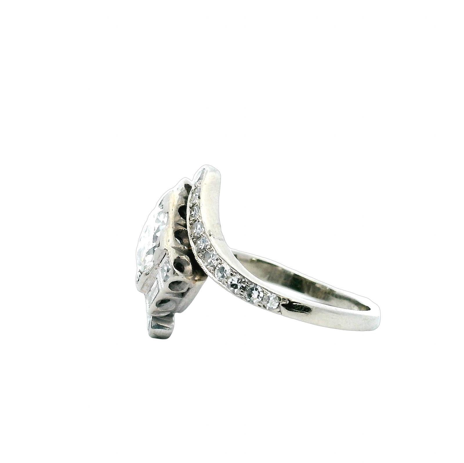 1940's Diamond Vintage Bypass Ring