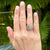 Three Row Round Brilliant Cut Diamond Tension Set 14 Karat White Gold Band Ring
