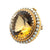 Vintage Large Citrine Gemstone Seed Pearl 14 Karat Yellow Gold Pin & Pendant
