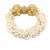 Diamond Multi Strand Pearl 18 Karat Yellow Gold Twist Bracelet
