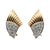 Retro Pavé Diamond 14 Karat Yellow Gold Wing Vintage Lever-Back Earrings