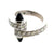 Cartier Menotte Diamond Onyx 18 Karat White Gold Ring Size 54
