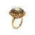 1940's Old European Cut Diamond Sapphire 14 Karat Yellow Gold Cocktail Ring