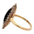 Diamond Onyx 14 Karat Yellow Gold Navette Antique Ring
