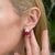 Diamond Ruby 18 Karat Yellow Gold Shrimp Leverback Earrings