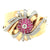 Retro Diamond Ruby Rose Gold Hinged Bangle Bracelet