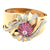 Retro Diamond Ruby Rose Gold Hinged Bangle Bracelet