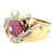 Retro Diamond Ruby Rose Gold Hinged Bangle Bracelet