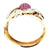 Retro Diamond Ruby Rose Gold Hinged Bangle Bracelet
