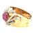 Retro Diamond Ruby Rose Gold Hinged Bangle Bracelet