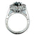 Sapphire Diamond 14 Karat White Gold Cocktail Ring Fingermate Shank