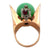 Retro Jade Diamond Ruby 14 Karat Rose Gold Vintage Cocktail Ring