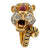 Diamond Enamel 18KYG Tiger Head Vintage Cocktail Ring