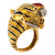 Diamond Enamel 18KYG Tiger Head Vintage Cocktail Ring