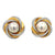 Mabe Pearl Diamond 18 Karat Two Tone Gold Omega Back Earrings