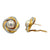 Mabe Pearl Diamond 18 Karat Two Tone Gold Omega Back Earrings