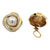 Mabe Pearl Diamond 18 Karat Two Tone Gold Omega Back Earrings