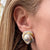 Mabe Pearl Diamond 18 Karat Two Tone Gold Omega Back Earrings