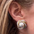 Mabe Pearl Diamond 18 Karat Two Tone Gold Omega Back Earrings