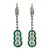 Diamond Emerald Art Deco Style 18KYG Dangle Earrings