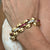 Retro Diamond Ruby 18 Karat Rose Gold Wide Link Bracelet Circa 1940's