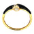 Diamond Onyx 18 Karat Yellow Gold Vintage Hinged Bangle Bracelet