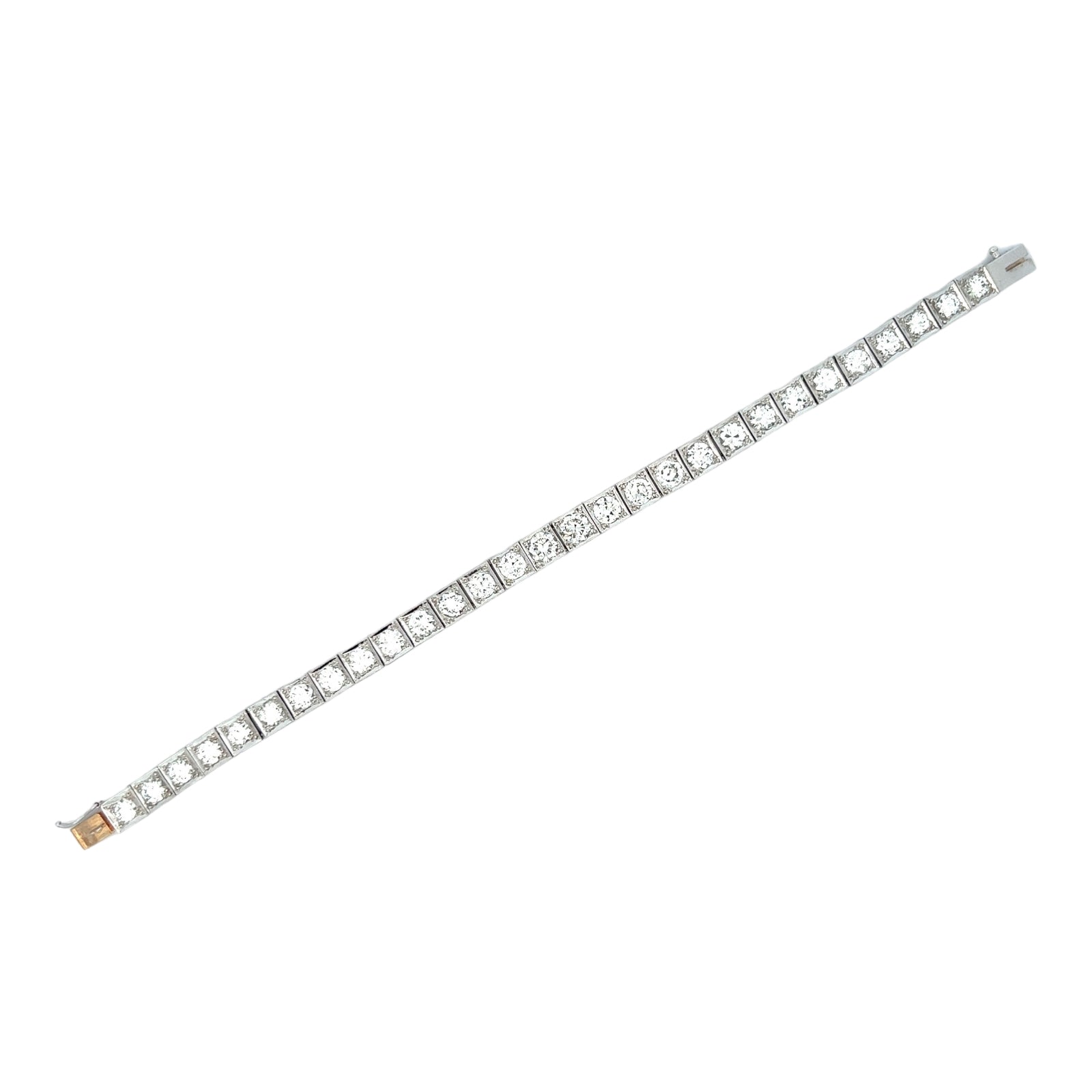 9.50 CTW Round Brilliant Diamond Platinum Estate Line Bracelet