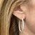 3.62 CTW Diamond Three Row 18 Karat White Gold In & Out Hoop Earrings
