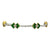Diamond Emerald 18 Karat Two Tone Gold Link Bracelet