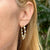 Bezel Set Diamond 18 Karat Yellow Gold Heart Hoop Modern Earrings