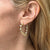Bezel Set Diamond 18 Karat Yellow Gold Heart Hoop Modern Earrings