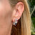 Diamond Ruby Sapphire 18 Karat White Gold Figure Eight Drop Earrings