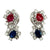 Diamond Ruby Sapphire 18 Karat White Gold Figure Eight Drop Earrings
