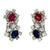 Diamond Ruby Sapphire 18 Karat White Gold Figure Eight Drop Earrings