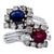 Diamond Ruby Sapphire Bypass 18KWG Estate Ring