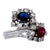 Diamond Ruby Sapphire Bypass 18KWG Estate Ring