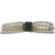 Three Row Cultured Pearl Bracelet Sapphire Emerald 14KYG Clasp