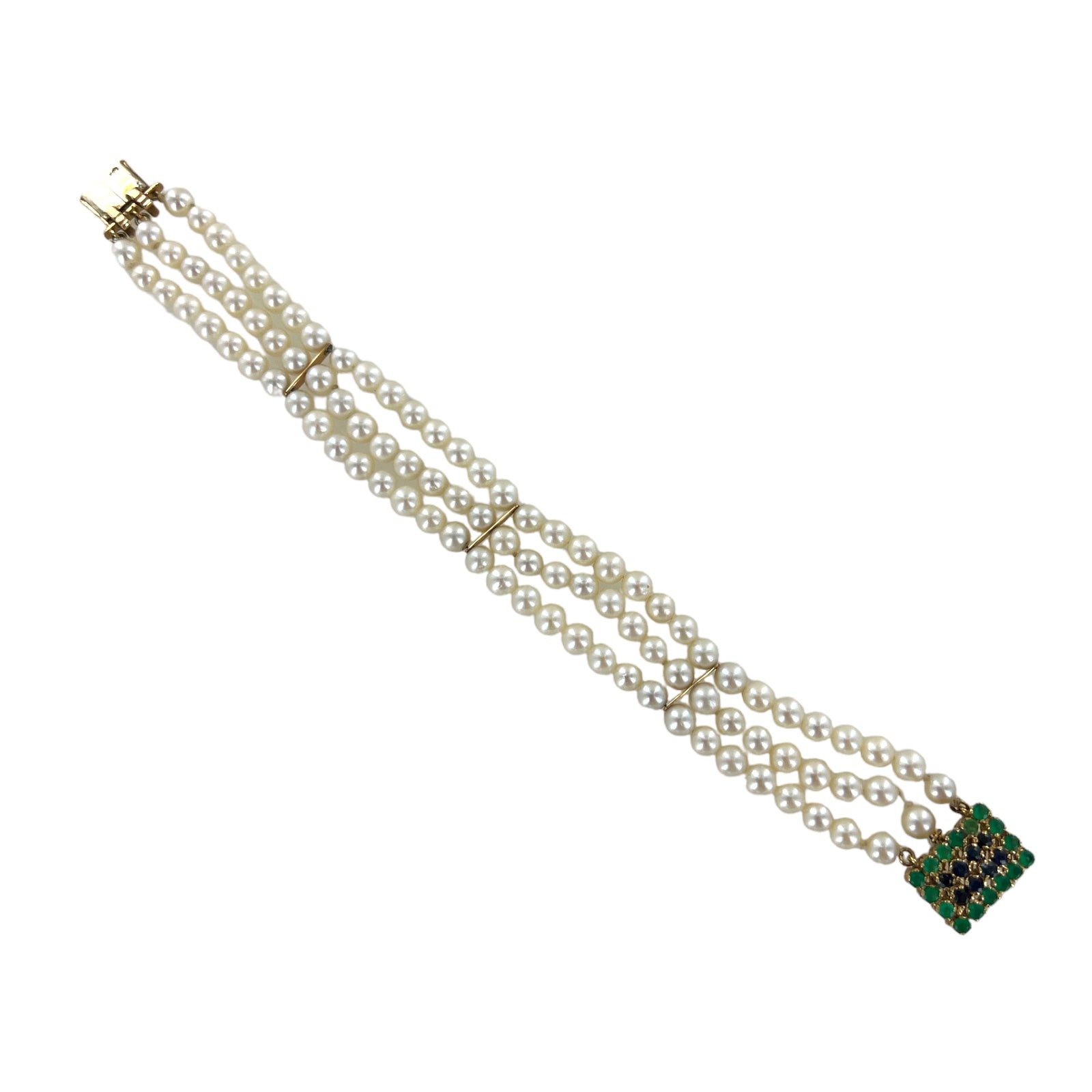 2028 Gold-Tone Simulated Pearl 3-Row Bracelet | CoolSprings Galleria