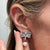 Diamond Ribbon Cultured Pearl 14K White Gold Vintage Drop Earrings