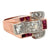 1940's Retro Diamond Ruby 14 Karat Rose & Yellow Gold Cocktail Ring