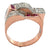 1940's Retro Diamond Ruby 14 Karat Rose & Yellow Gold Cocktail Ring