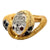 1950's Diamond Sapphire Ruby Snake Ring 18 Karat Two Tone Ring