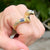 1950's Diamond Sapphire Ruby Snake Ring 18 Karat Two Tone Ring