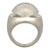 Bvlgari 18 Karat White Gold Brushed Finish Dome Cabochon Ring Size 52 (6)