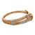Diamond Braided 14 Karat Yellow Gold Estate Bangle Bracelet