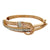 Diamond Braided 14 Karat Yellow Gold Estate Bangle Bracelet