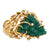 Emerald Diamond 14 Karat Yellow Gold Contemporary Brooch Pin