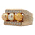 Three Pearl Diamond 14 Karat Yellow Gold Band Ring
